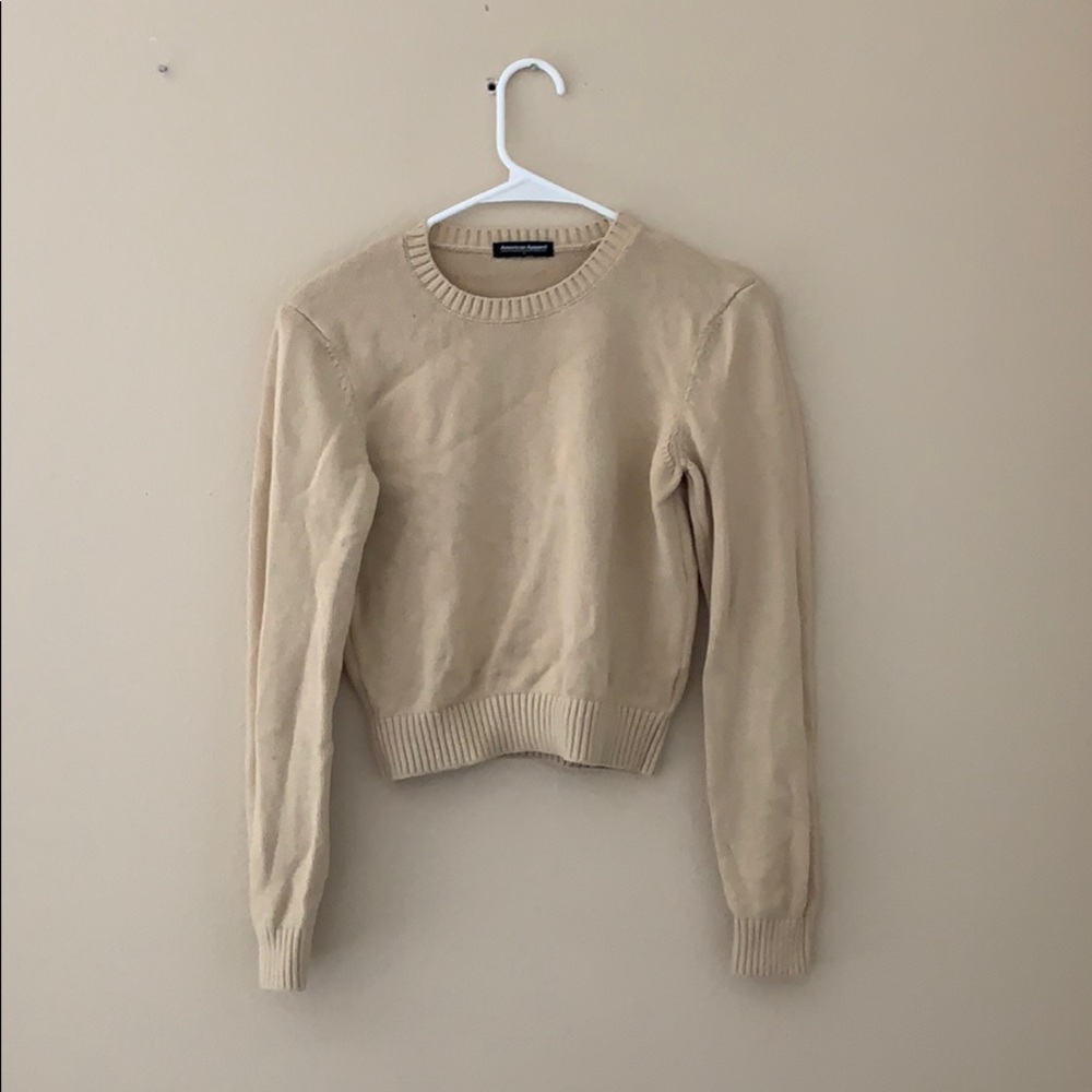 American Apparel Cropped Tan Sweater